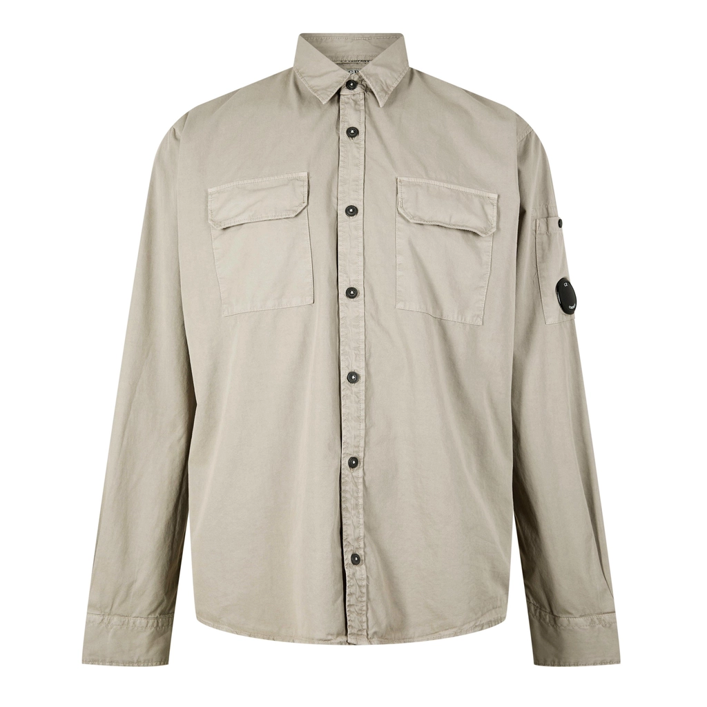 CP Company Long Sleeve Overshirt - Vntg Khaki 327